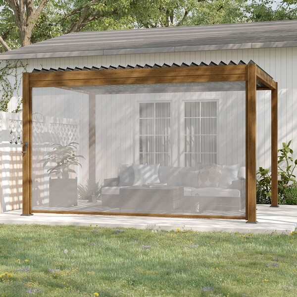 BONOSUKI Adjustable Height Pull Down Privacy Screen for 10FT/12FT