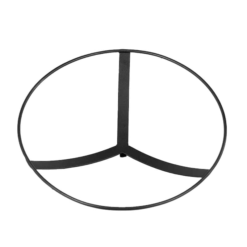 Achla Designs 14"Dia. Round Crackle Glass Birdbath w/Black Wrought Iron Over Rail Bracket