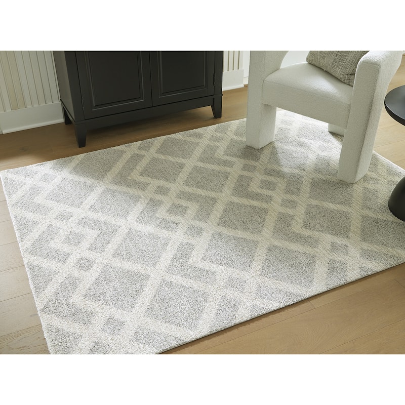 Signature Design by Ashley Unawick Gray/Beige Rug - 63" W x 84" D x 0.4" H
