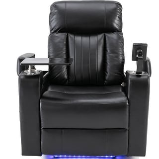 Premium Power Recliner with Storage Arms, Cupholders, 360° Swivel Tray ...