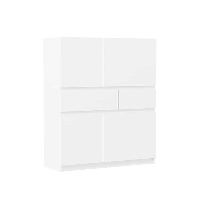 Modern Design Wooden Storage Cabinet With 4 Doors And 2 Drawers