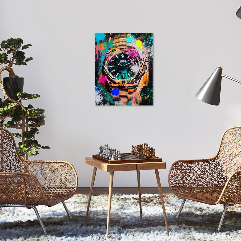Wynwood Studio Fashion and Glam Watch for Winners II Orange and Bohemian & Eclectic Wall Art Canvas Print