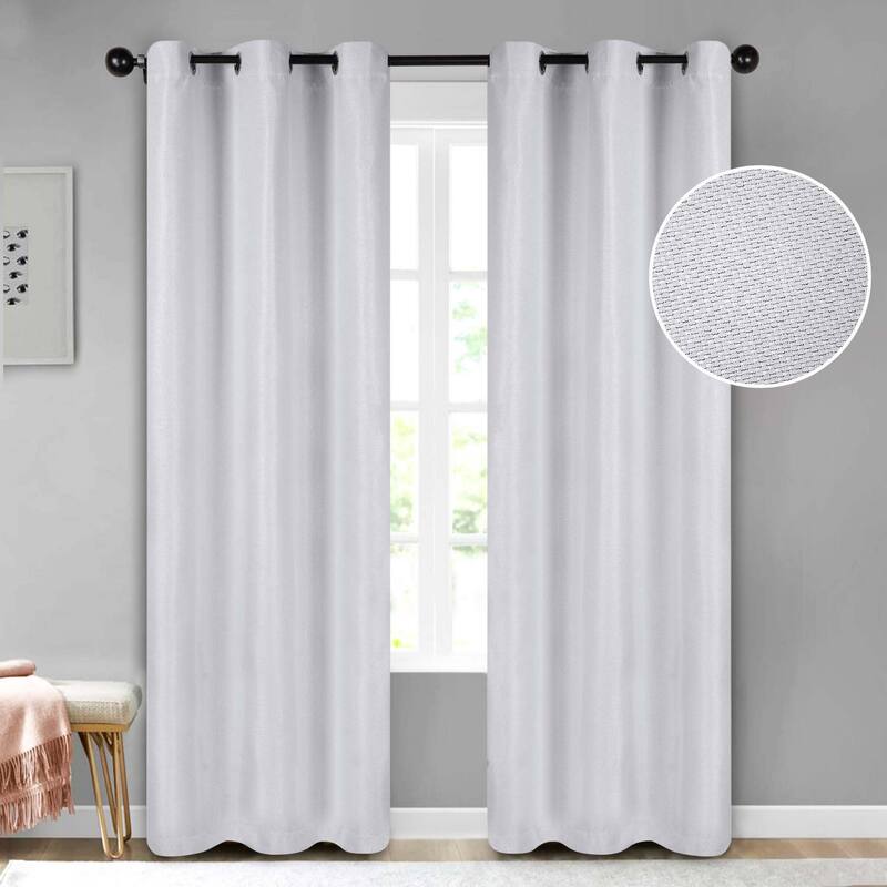 Superior Jaxon Washable Room Darkening Curtains, Set of 2 Panels - 42" x 84" - Platinum