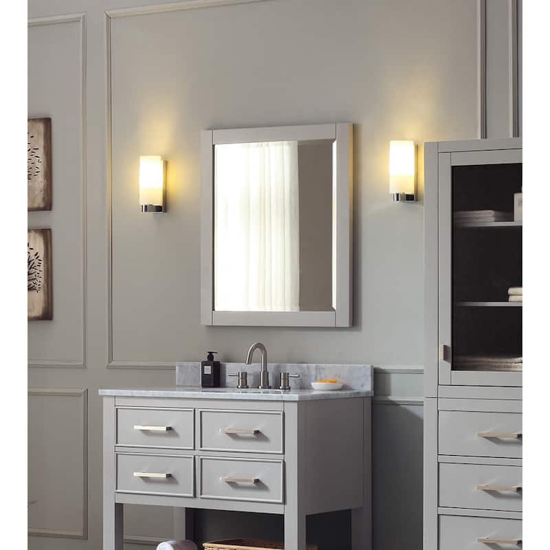 Avanity 28 in. Framed Wall Mirror - 28"W x 32"H - Chilled Gray
