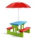 preview thumbnail 7 of 5, Kids Portable Picnic Table Bench Set with Removable Umbrella Green, Red, Blue