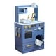 preview thumbnail 2 of 40, Teamson Kids Little Chef Lake Tahoe Wooden Play Kitchen - Washer & Mini Garden Blue