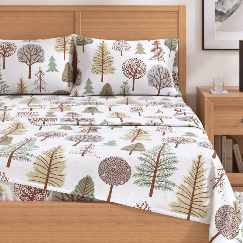 Linery & Co. Winter Turkish Cotton Double-Brushed Flannel Bed Sheet Set