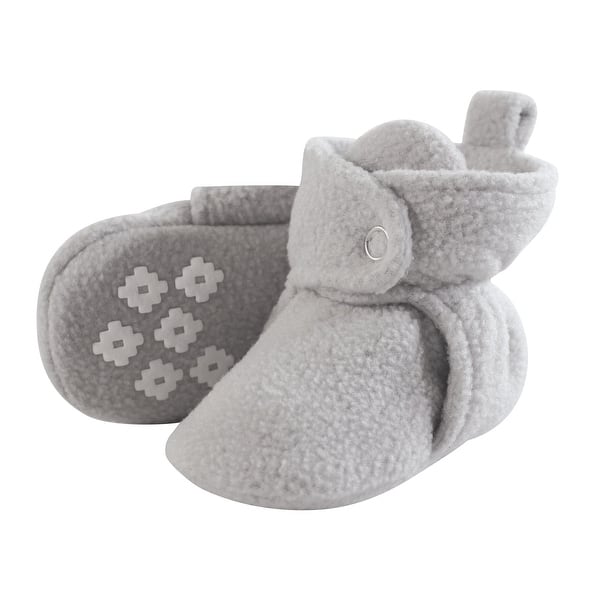 slide 1 of 1, Little Treasure Baby Cozy Fleece Booties, Light Gray 0-6 Months - Light Gray