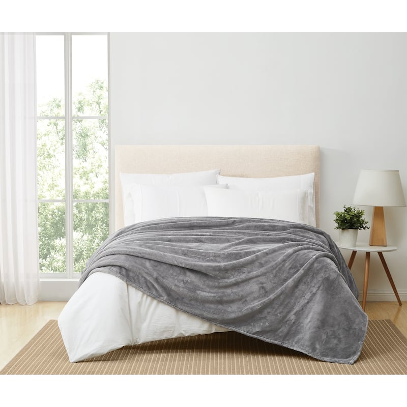 Royal Velvet Lavish Plush Solid Blanket - Twin/Twin XL - Grey