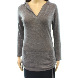 Tabeez Women's Grey Ruched Front Knit Top - Free Shipping On Orders ...