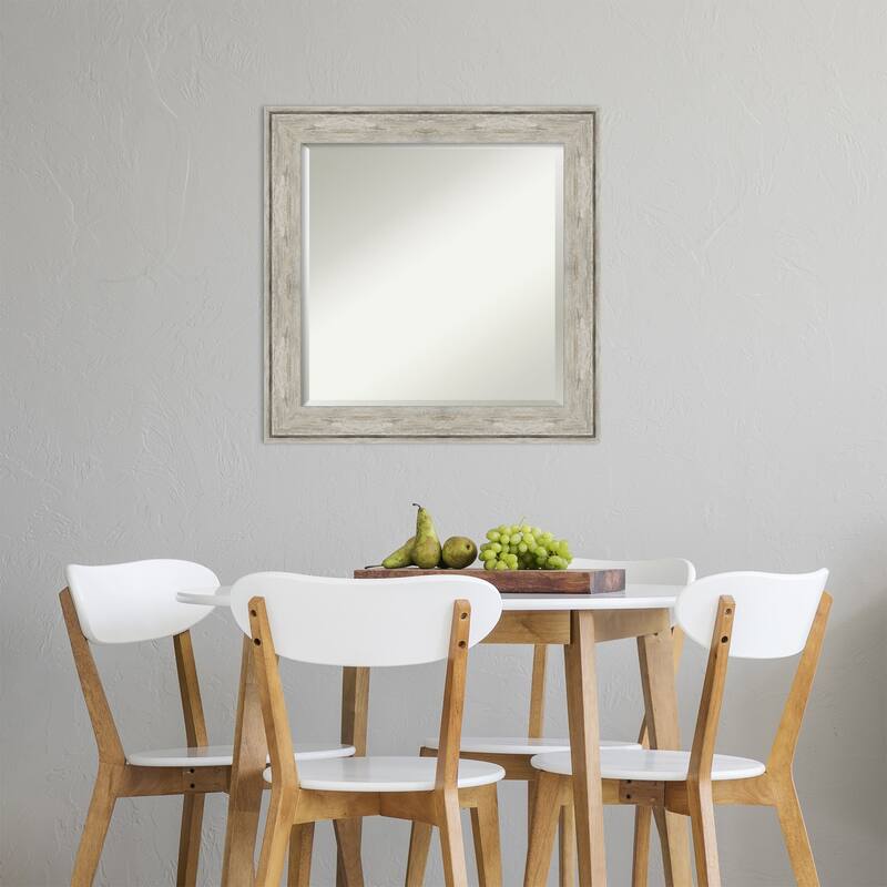 Beveled Wall Mirror - Crackled Metallic Frame - Crackled Metallic