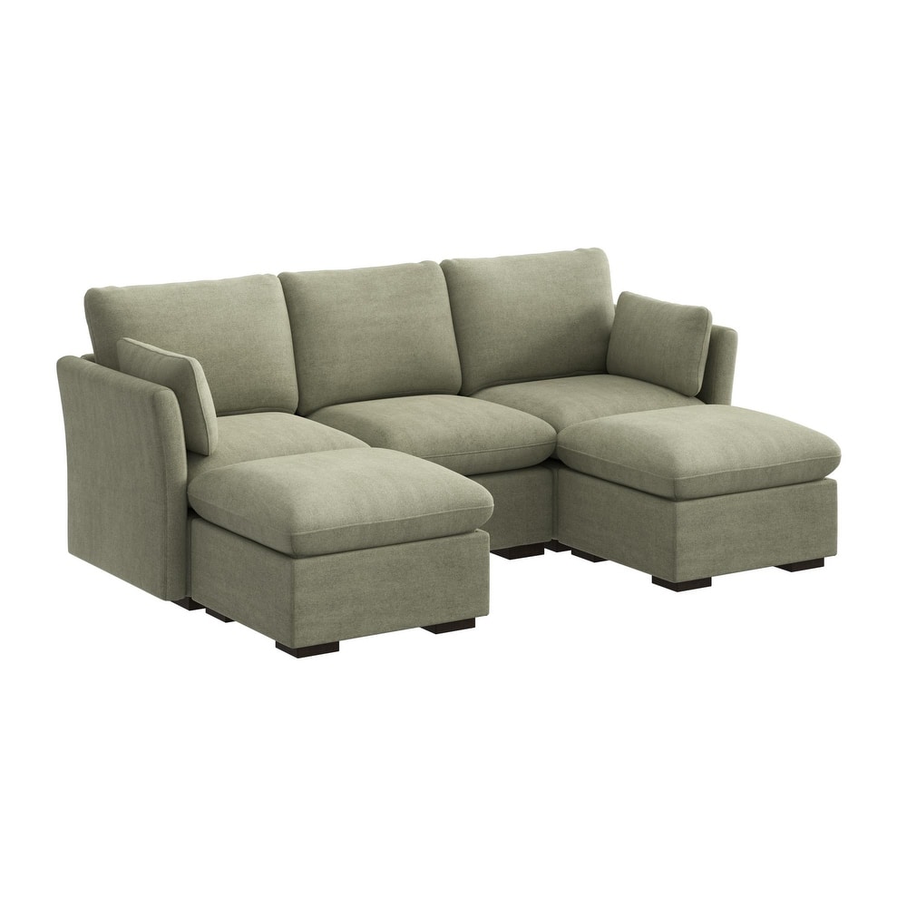 Bush Home Sienna Modular 3-Seater Double Ottoman Chaise Sectional