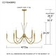 preview thumbnail 9 of 7, Cecily 9-Light Brushed Gold Chandelier