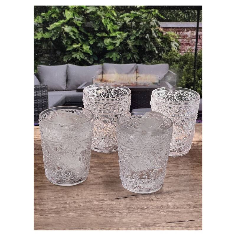 Paisley Acrylic Glasses Drinking Set of 4