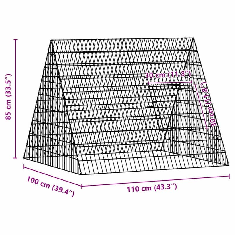 vidaXL Chicken Cage Silver in Galvanised Steel