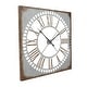 preview thumbnail 13 of 14, Gray Metal Cutout Decorative Wall Clock with Brown Distressing