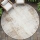 preview thumbnail 32 of 84, Machine Washable Indoor/Outdoor Abstract Solid Chantille Rug Beige - 8' x 8'