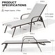 preview thumbnail 11 of 62, Set of 4 Lounge Chairs Outdoor Chaise Lounge with Arms and Adjustable Back