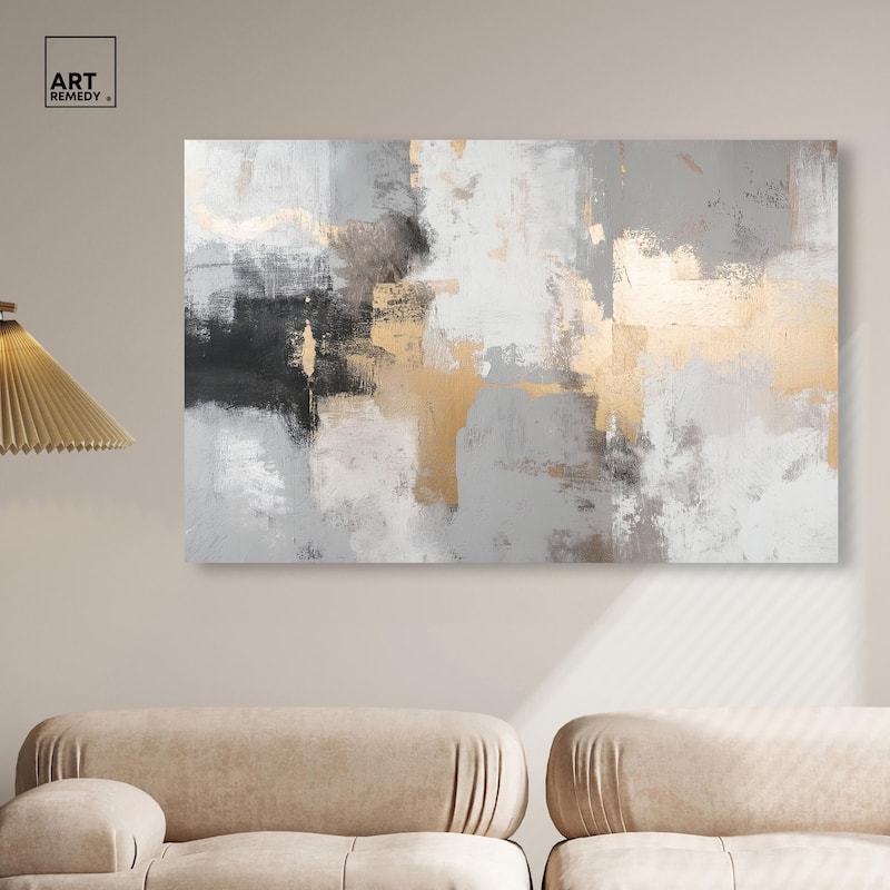 Gilded Gray II Canvas by Art Remedy, Gallery Wrapped
