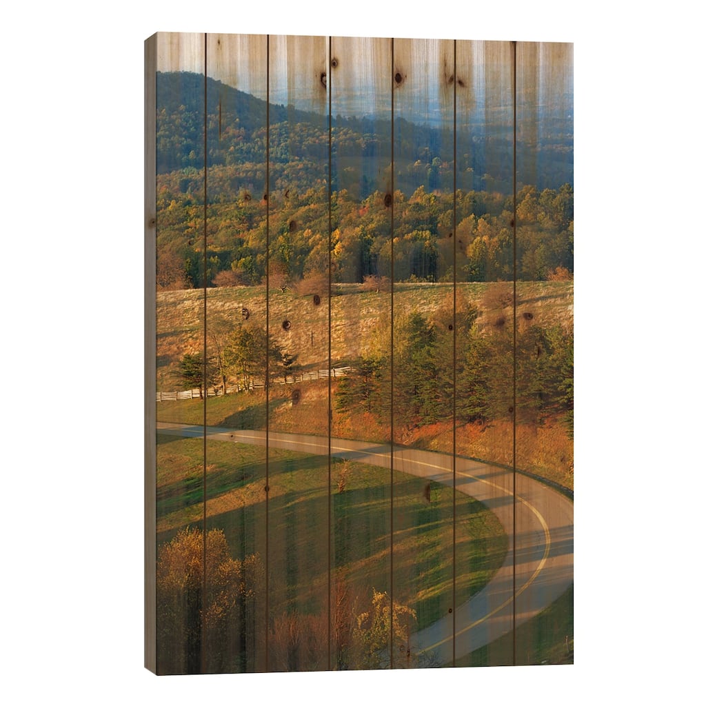 Mountain Landscape II, Blue Ridge Parkway, Patrick County, Virginia, USA Print On Wood by Charles Gurche - Multi-Color