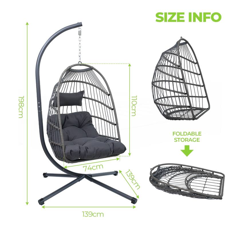 Outdoor Egg Hanging Chair with Stand