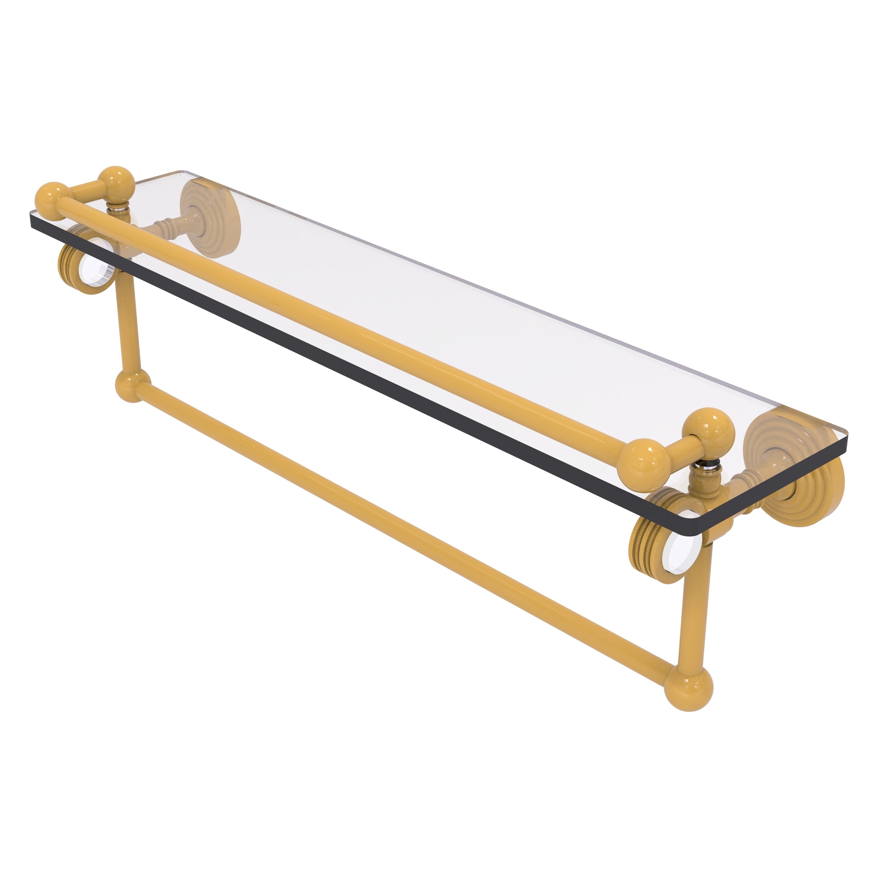 Allied Brass Pacific Grove Collection 16 Inch Gallery Glass Shelf with Towel Bar and Dotted Accents