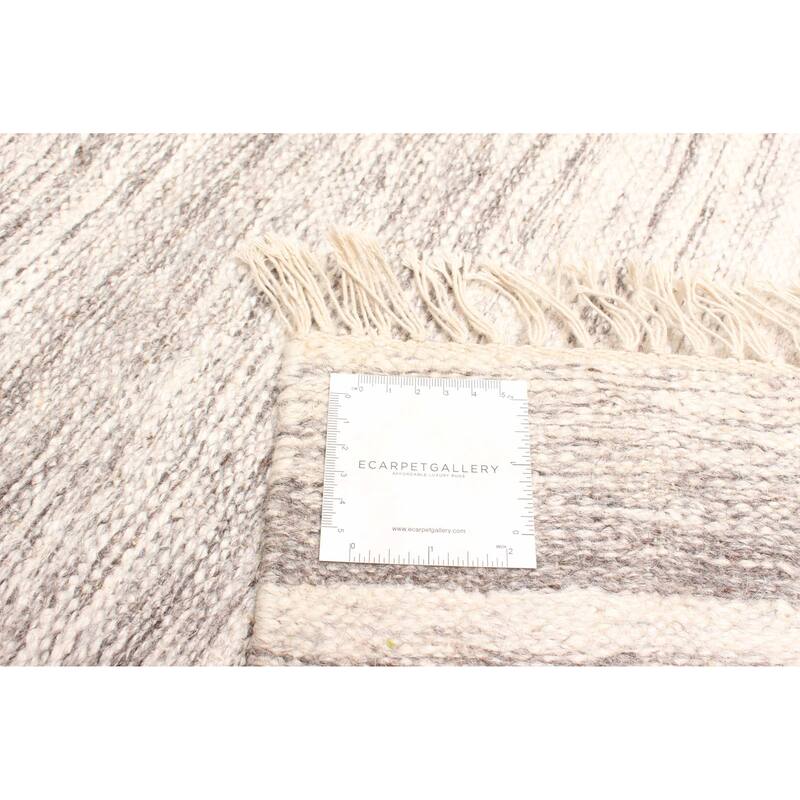 ECARPETGALLERY Flat-Weave Ankara FW Cream Wool Kilim - 5'3 x 7'7