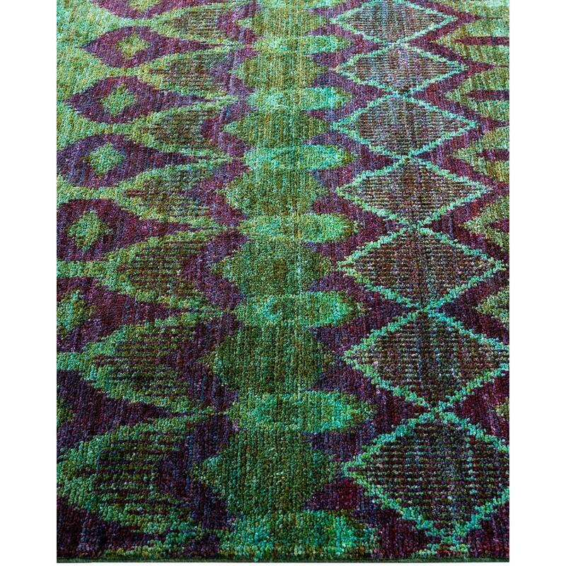 Contemporary Overdyed Wool Hand Knotted Area Rug - 4' 1" x 6' 1"