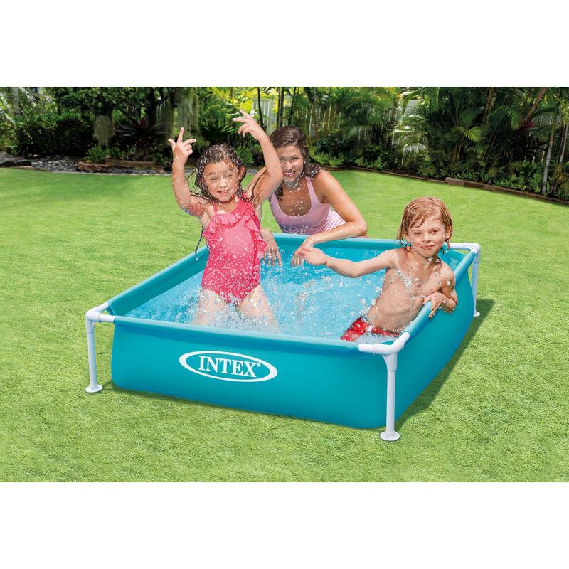 Intex 4ft x 4ft x 12in Mini Frame Kids Beginner Kiddie Swimming Pool (3 Pack)