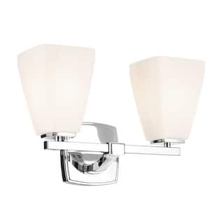 Kichler Lighting Marant 14.25" 2-Light Vanity Light with Opal Glass in Chrome