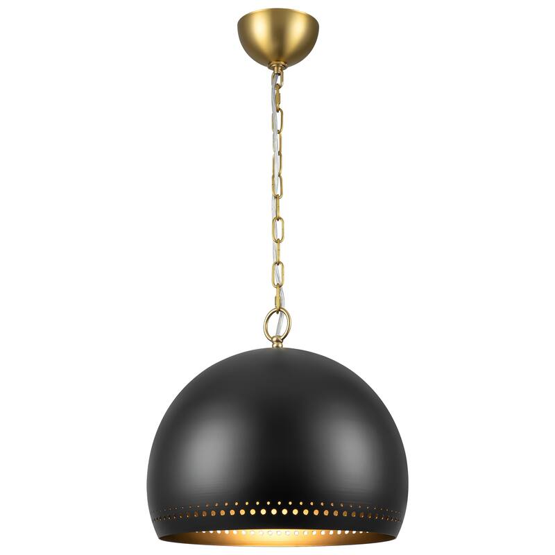 1-Light Modern Black/White Dome Pendant Kitchen Island Light