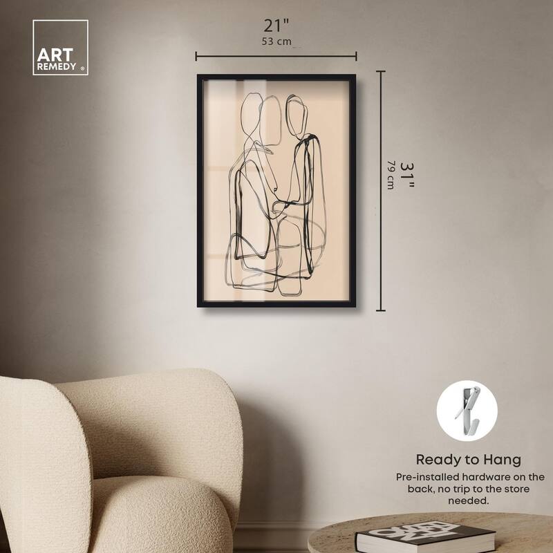 Embrace of Lines III Shadowbox by Art Remedy
