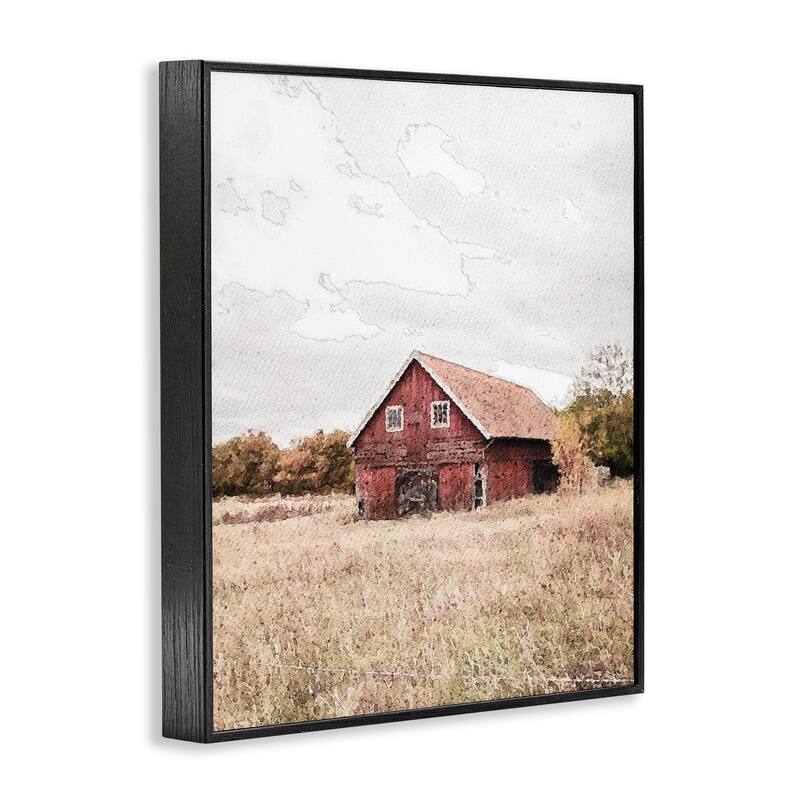 Stupell Red Barn Country Terrain Framed Giclee Art Design By Susan Ball