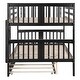 preview thumbnail 10 of 11, Espresso Full Over Full Bunk Bed with Trundle and Ladder, No Box Spring Needed