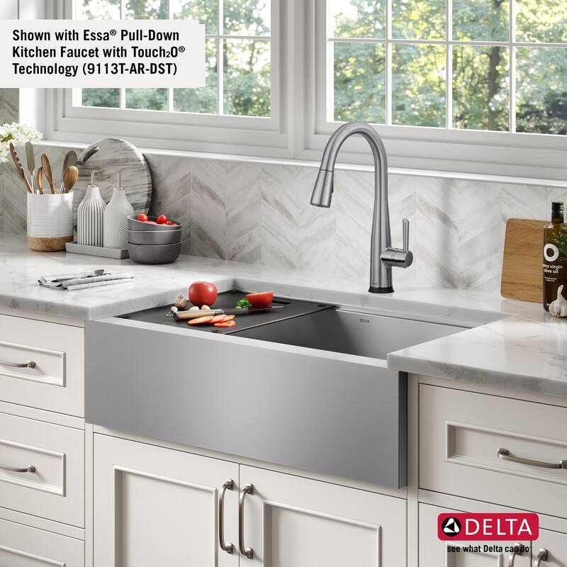 Delta 95C9031-33S Rivet 33” Workstation Farmhouse Apron Front Kitchen