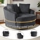 preview thumbnail 21 of 64, Oversized 43" W Plush Corduroy Recessed Arm Swivel Barrel Chair
