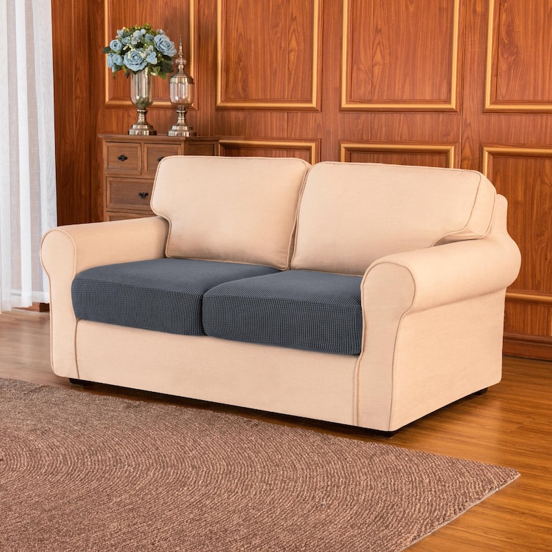 Subrtex 2-Piece Stretch Separate Sofa Cushion Cover Elastic Slipcover