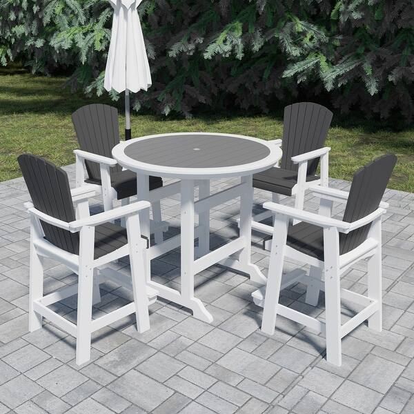 Piece Patio Bar Table Set with Tall Adirondack Chairs, Outdoor