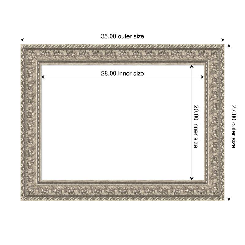 Sydney Silver Framed Dry Erase Magnetic Board - 35 x 27 in
