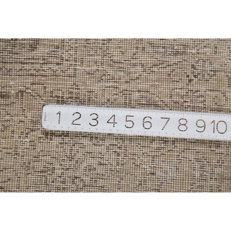 Distressed Tabriz Persian Vintage Rug Hand-Knotted Blue Wool Carpet - 10'0"x 13'4"