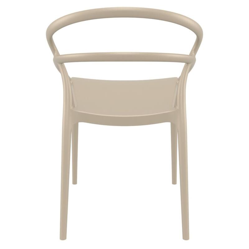 32.25" Taupe Outdoor Patio Round Dining Chair