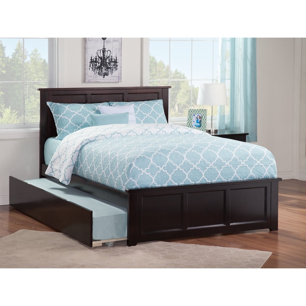 AFI Madison Full Size Platform Bed with Matching Footboard & Full Trundle
