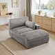 preview thumbnail 153 of 174, 41" W Plush Corduroy Chaise Lounge with Pillows