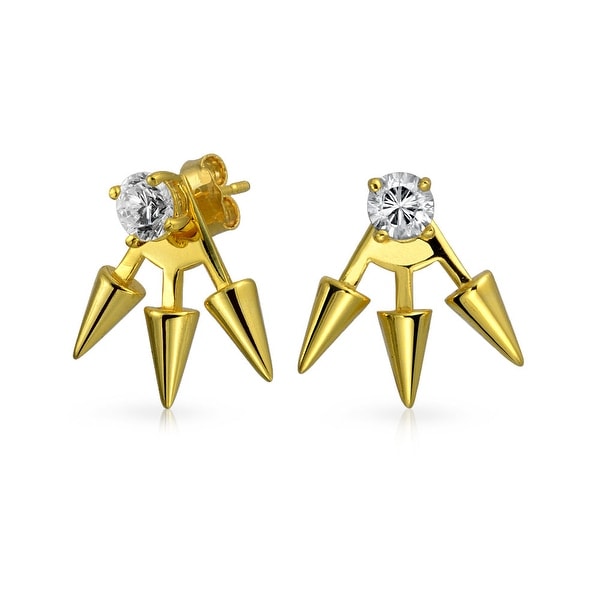 Bling Jewelry Gold Plated Sterling Silver Spiked Modern Cz Bling Jewelry Gold Plated Sterling Silver Spiked Modern Cz Earring Jackets