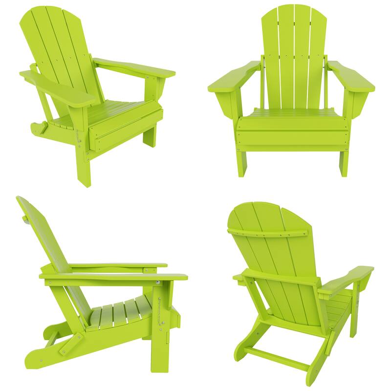 POLYTRENDS Laguna All Weather Poly Outdoor Adirondack Chair - Foldable (Set of 4)