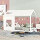 preview thumbnail 10 of 12, Twin Size House Bed with Roof and Window White