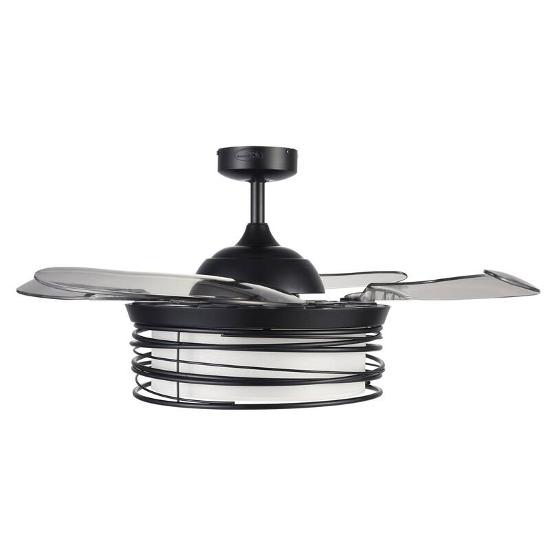 Fanaway Luna Black 48-inch Retractable Ceiling Fan with Smoke Blades