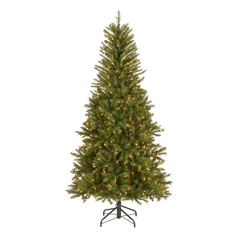 National Tree Company 6.5 ft. Dunhill Fir Slim Tree with Clear Lights - 6.5 Foot