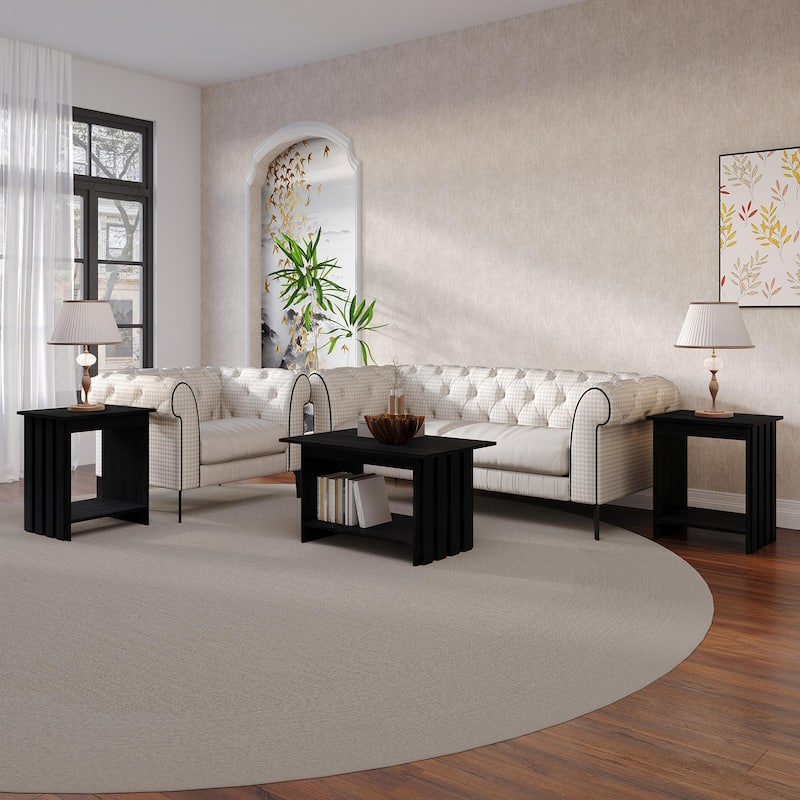 CraftPorch Luxury Wooden Coffee Table Set