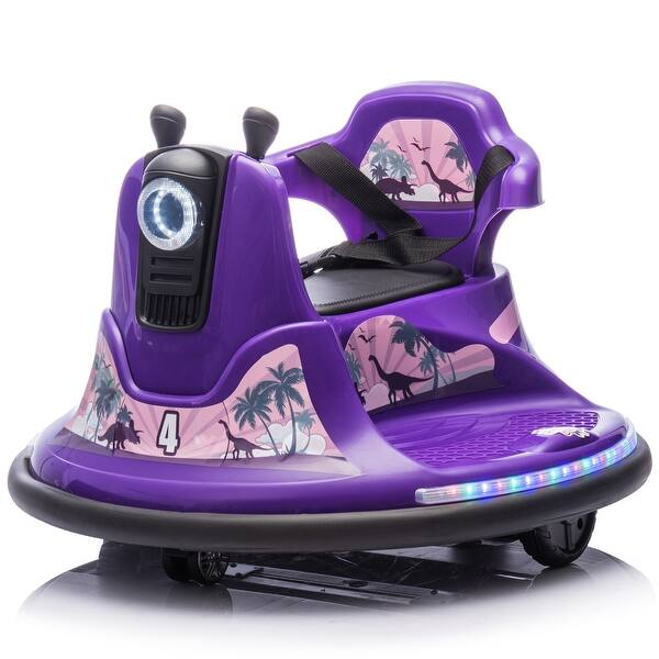 slide 2 of 29, 12V Kids Ride On Bumper car W/Parents control,Rotate 360 degrees,Two-handed switch for direction control
